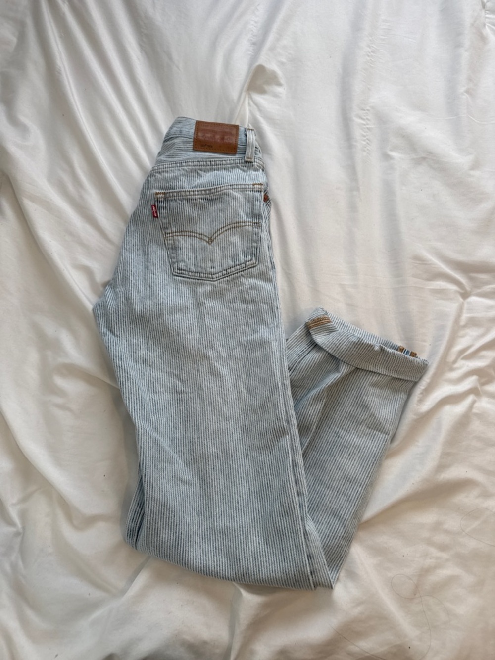 SOLD DO NOT BUY Levi's Light Blue Pinstriped Straight Jeans